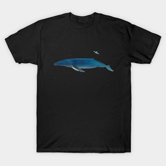 Space Whale T-Shirt by riomarcos